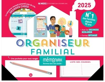 ORGANISEUR FAMILIAL MEMONIAK 2025, CALENDRIER ORGANISATION FAMILIAL MENSUEL (SEPT. 2024- DEC. 2025)
