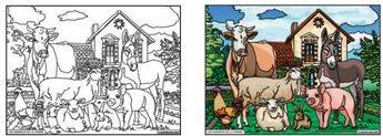 TABLEAUX VELOURS LES ANIMAUX DE LA FERME - PVC 10.90€