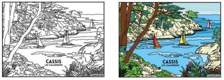 TABLEAU VELOURS CASSIS LES CALANQUES - PVC 10.90€