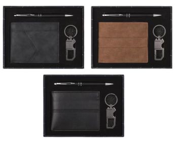 COFFRET PORTEFEUILLE STYLO PORTE CLEF HOMME - PVC 24.99€