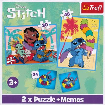 STITCH 2 PUZZLES + MEMOS - PVC 17.90