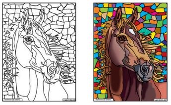 TABLEAU VELOURS CHEVAL PVC 10.90