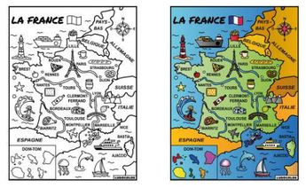 TABLEAU VELOURS CARTE DE FRANCE PVC 10.90