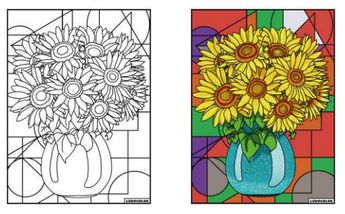 TABLEAU VELOURS TOURNESOL PVC 10.90