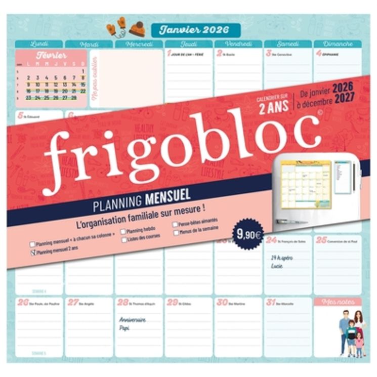 FRIGOBLOC - PLANNING MENSUEL 2 ANS (DE JANV. 2026 A DEC. 2027)