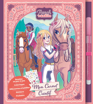 MON CARNET CREATIF RANCH VANILLE (FEUTRE PAILLETE, STICKERS ET POCHOIRS)