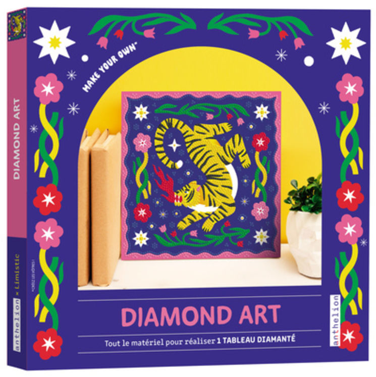 DIAMOND ART - TOUT LE MATERIEL POUR REALISER UN TABLEAU DIAMANTE
