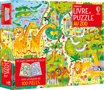 AU ZOO - COFFRETS LIVRE ET PUZZLE (100 PIECES) - DES 5 ANS