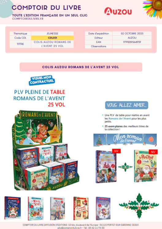 COLIS AUZOU ROMANS DE L'AVENT 25 VOL OCTOBRE 2025 CDL501