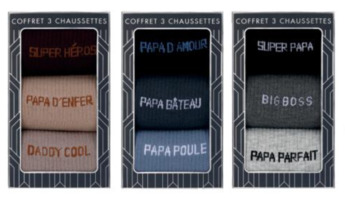 COFFRET 3 CHAUSSETTES PAPA - PVC 13.99 TTC