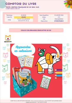 COLIS LITO COLORIAGE EDUCATIF 20 EX JANVIER 2026 CDL540