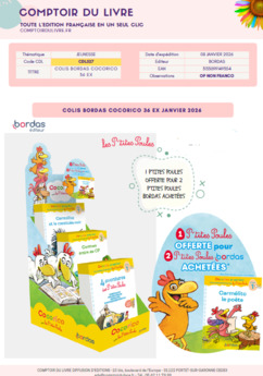 COLIS BORDAS COCORICO JE SAIS LIRE 32 EX JANVIER 2026 CDL527 FACTURATION AU DETAIL