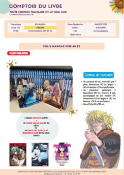 COLIS MANGAS KKW 40 EX JANVIER 2026 CDL546