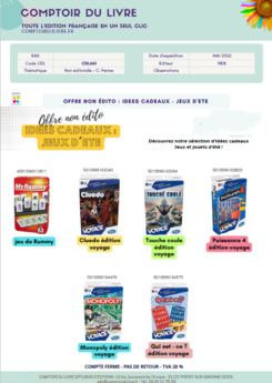 COLIS IDEES CADEAUX NON EDITO JEUX D´ETE 27 VOL MAI 2026 - CDL661