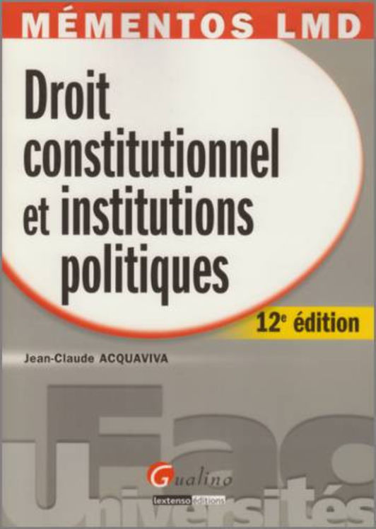 DROIT CONSTITUTIONNEL ET INSTITUTIONS