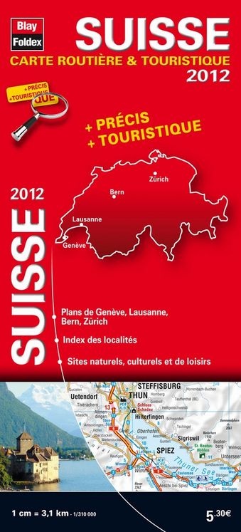 SUISSE CARTE ROUTIERE ET TOURISTIQUE EDITION 2012