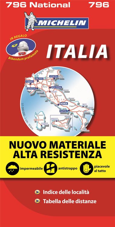 CARTE ROUTIERE 796 ITALIA - NUOVO MATERIALE ALTA RESISTENZA/ITALIE - INDECHIRABLE