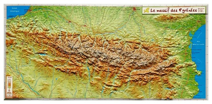 MASSIF DES PYRENEES  RELIEF N.ED 62X31