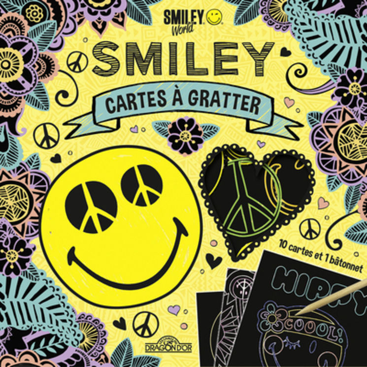 SMILEY - CARTES A GRATTER - PEACE AND LOVE