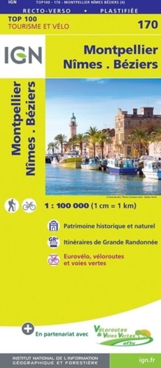 TOP100170 MONTPELLIER / NIMES / BEZIERS  1/100.000