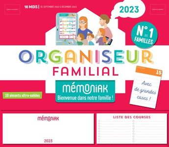 ORGANISEUR FAMILIAL MEMONIAK, CALENDRIER FAMILIAL MENSUEL (SEPT. 2022- DEC. 2023)