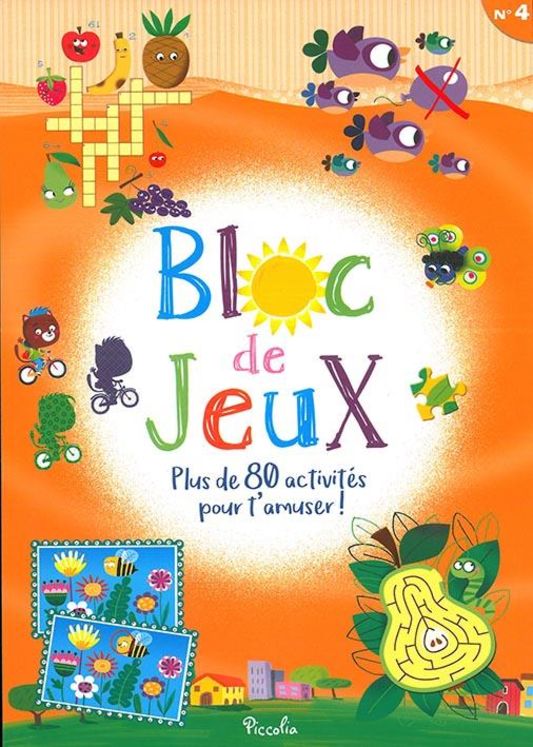 BLOC JEUX PLUS DE 80 ACTIVITES POUR T AMUSER/BLOC JEUX N 4 COUV ORANGE