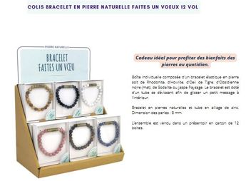 COLIS BRACELETS VOEUX EN PIERRE NATURELLE - 12 VOL PVC 15.90 TTC