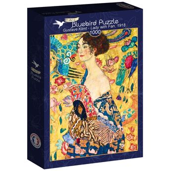 PUZZLE BLUEBIRD 1000 P - GUSTAVE KINT - LADY WITH FAN